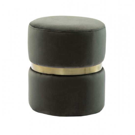 TOV Furniture Yamma Grey Velvet Ottoman