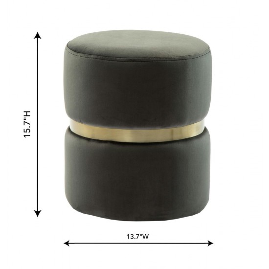 TOV Furniture Yamma Grey Velvet Ottoman