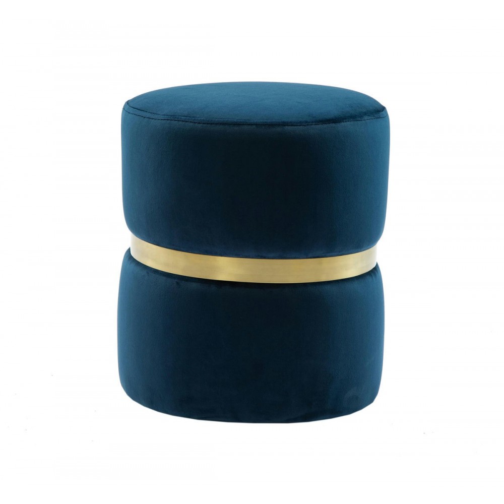 TOV Furniture Yamma Navy Velvet Ottoman