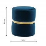 TOV Furniture Yamma Navy Velvet Ottoman