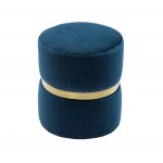 TOV Furniture Yamma Navy Velvet Ottoman