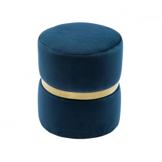 TOV Furniture Yamma Navy Velvet Ottoman