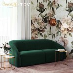 TOV Furniture Yara Pleated Forest Green Velvet Sofa