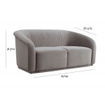 TOV Furniture Yara Pleated Grey Velvet Loveseat