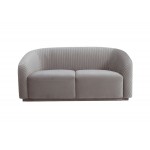 TOV Furniture Yara Pleated Grey Velvet Loveseat