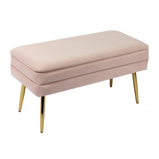 TOV Furniture Ziva Blush Velvet Storage Bench