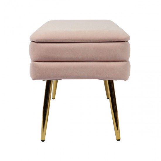 TOV Furniture Ziva Blush Velvet Storage Bench