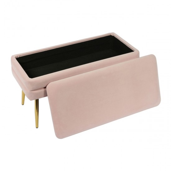 TOV Furniture Ziva Blush Velvet Storage Bench