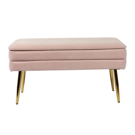 TOV Furniture Ziva Blush Velvet Storage Bench