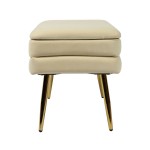 TOV Furniture Ziva Cream Velvet Storage Bench