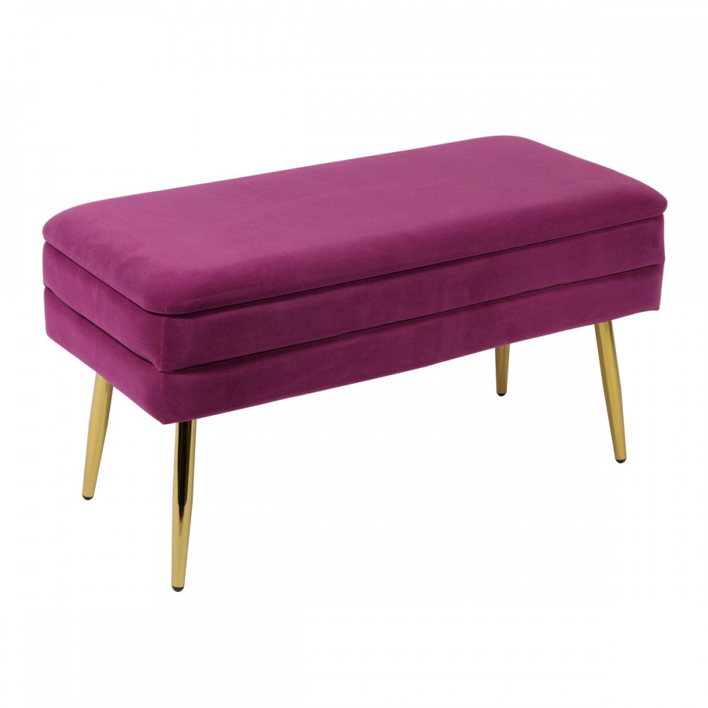 TOV Furniture Ziva Plum Velvet Storage Bench