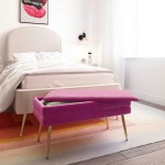 TOV Furniture Ziva Plum Velvet Storage Bench