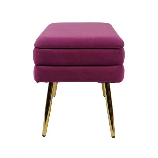 TOV Furniture Ziva Plum Velvet Storage Bench