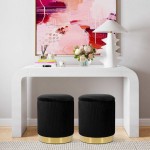 TOV Furniture Zoe Black Velvet Storage Ottoman