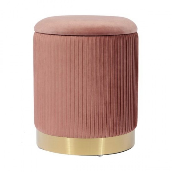 TOV Furniture Zoe Blush Velvet Storage Ottoman