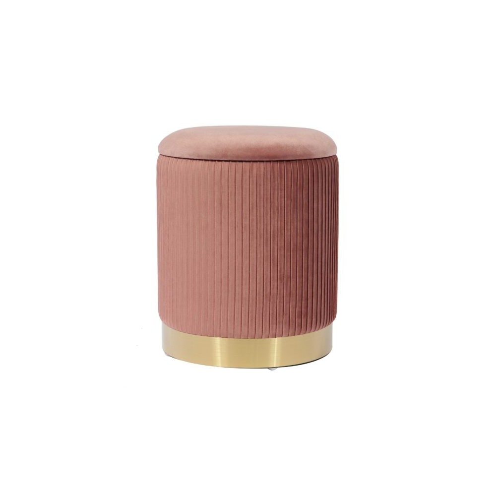 TOV Furniture Zoe Blush Velvet Storage Ottoman