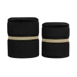 TOV Furniture Alani Black Velvet Nesting Ottomans - Set of 2