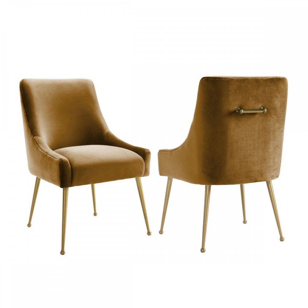 TOV Furniture Beatrix Cognac Velvet Side Chair