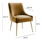 TOV Furniture Beatrix Cognac Velvet Side Chair