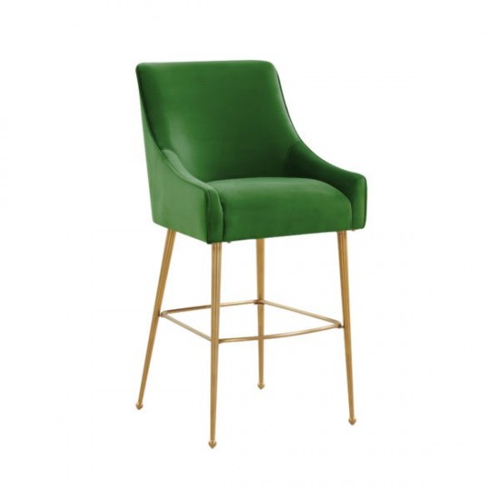 TOV Furniture Beatrix Green Velvet Bar Stool - Gold Legs