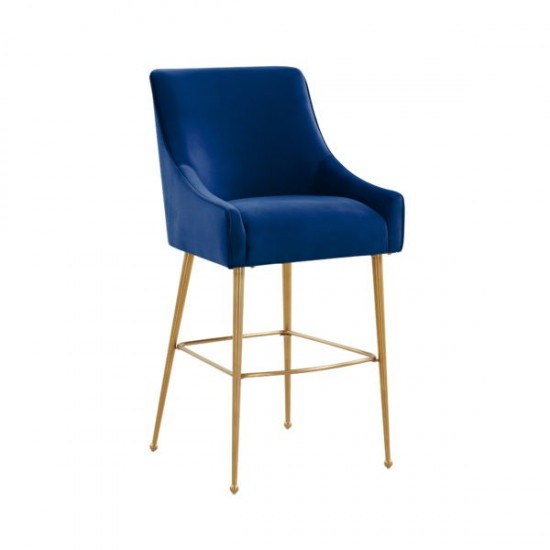 TOV Furniture Beatrix Navy Velvet Counter Stool - Gold Legs