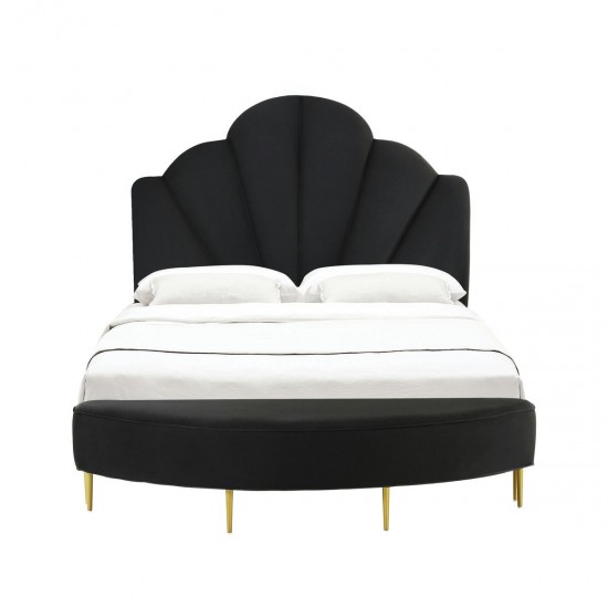 TOV Furniture Bianca Black Velvet Bed in King