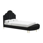 TOV Furniture Bianca Black Velvet Bed in Queen