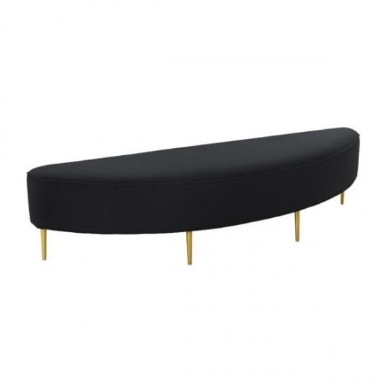 TOV Furniture Bianca Black Velvet King Bench