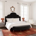 TOV Furniture Bianca Black Velvet King Bench