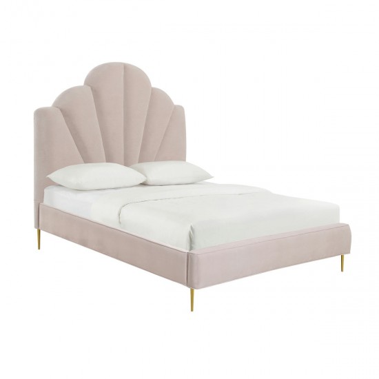 TOV Furniture Bianca Blush Velvet Bed in Full