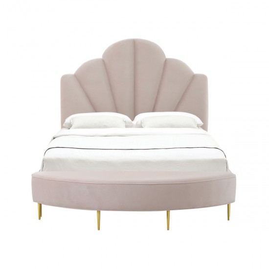 TOV Furniture Bianca Blush Velvet Bed in Full