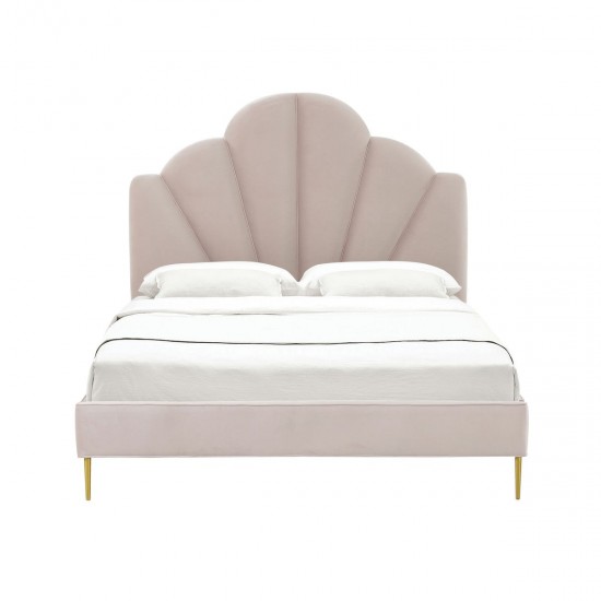 TOV Furniture Bianca Blush Velvet Bed in Queen