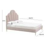 TOV Furniture Bianca Blush Velvet Bed in Queen