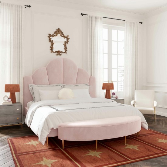 TOV Furniture Bianca Blush Velvet Bed in Queen