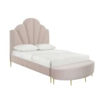 TOV Furniture Bianca Blush Velvet Bed in Queen