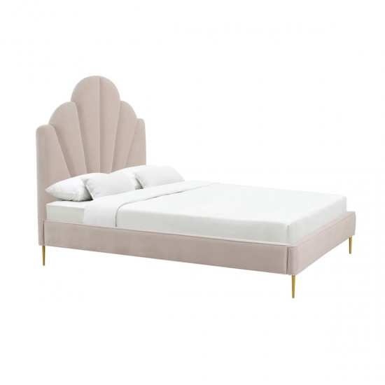 TOV Furniture Bianca Blush Velvet Bed in Queen