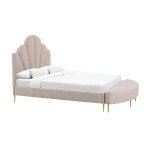 TOV Furniture Bianca Blush Velvet Bed in Queen