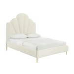 TOV Furniture Bianca Cream Velvet Bed in Full