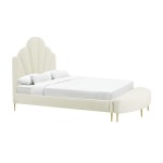 TOV Furniture Bianca Cream Velvet Bed in Full