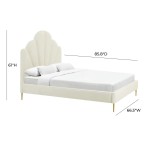 TOV Furniture Bianca Cream Velvet Bed in Queen