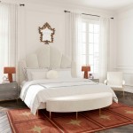 TOV Furniture Bianca Cream Velvet Bed in Queen