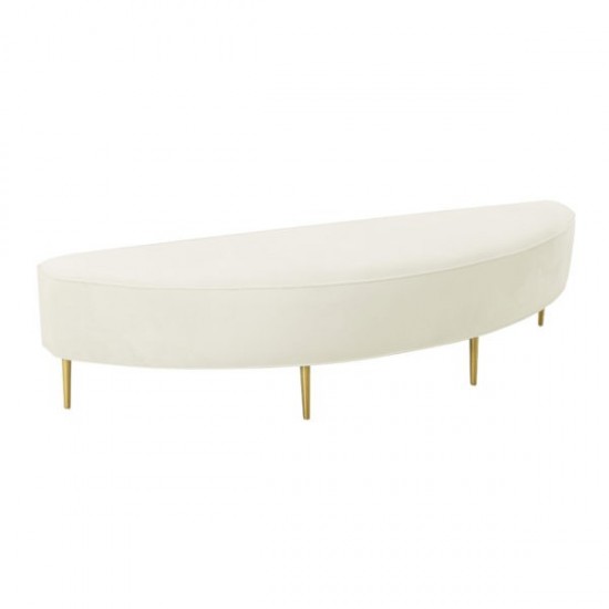 TOV Furniture Bianca Cream Velvet Full Bench