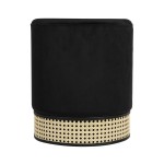 TOV Furniture Ivy Black Velvet Ottoman