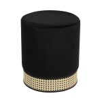 TOV Furniture Ivy Black Velvet Ottoman