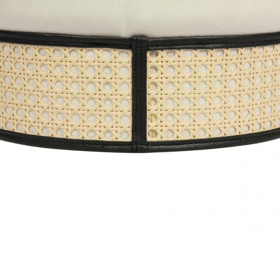 TOV Furniture Ivy Cream Velvet Ottoman