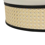 TOV Furniture Ivy Cream Velvet Ottoman