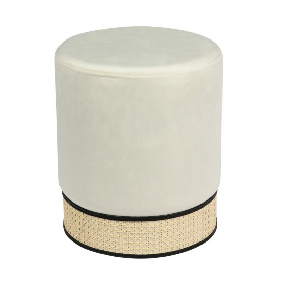 TOV Furniture Ivy Cream Velvet Ottoman