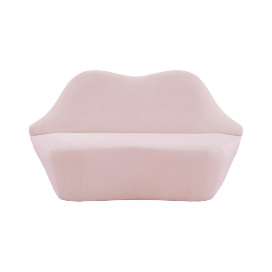 TOV Furniture Lips Blush Velvet Settee