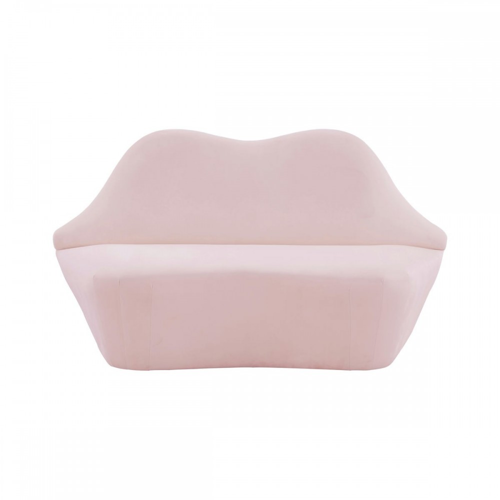 TOV Furniture Lips Blush Velvet Settee