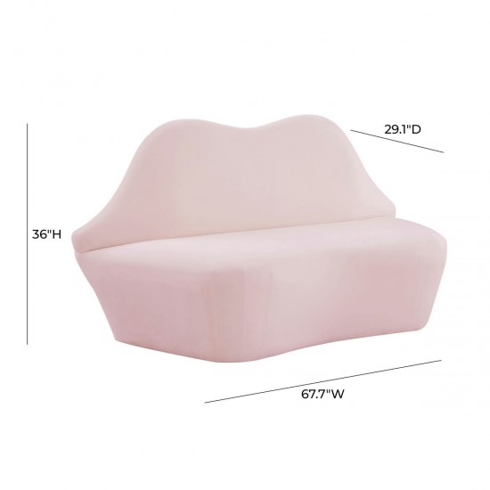 TOV Furniture Lips Blush Velvet Settee